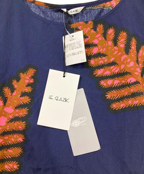 LE GLAZIK（ル グラジック）LE GLAZIK (ル グラジック) バティック スリーブレスワンピース ネイビー サイズ:36の古着・服飾アイテム
