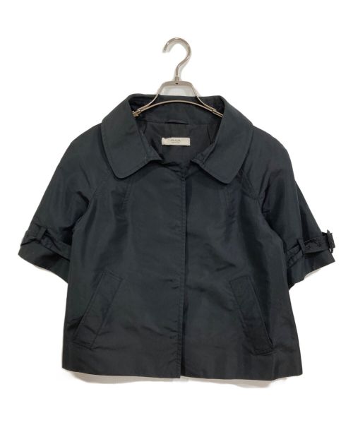 PRADA（プラダ）PRADA (プラダ) シルク混半袖ジャケット ブラック サイズ:SIZE 38の古着・服飾アイテム