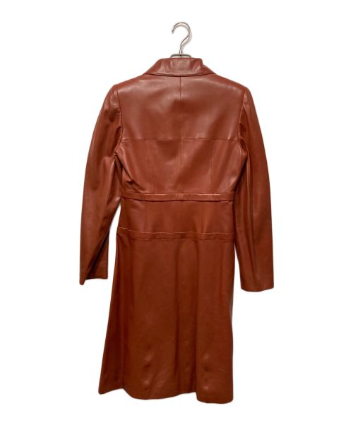 CHANEL（シャネル）CHANEL (シャネル) ラムスキンレザーコート ブラウン サイズ:36の古着・服飾アイテム