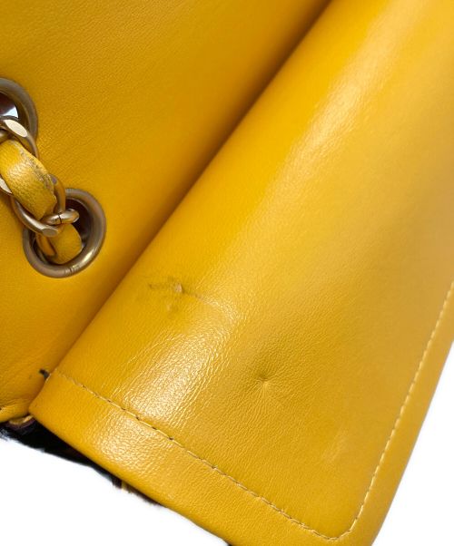 CHANEL（シャネル）CHANEL (シャネル) ココマークハラコチェーンショルダーバッグ ブラウン×ボルドー×イエローの古着・服飾アイテム