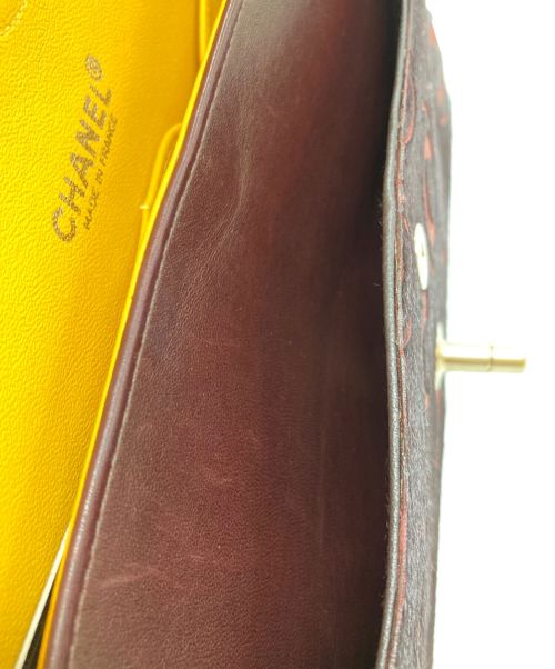 CHANEL（シャネル）CHANEL (シャネル) ココマークハラコチェーンショルダーバッグ ブラウン×ボルドー×イエローの古着・服飾アイテム
