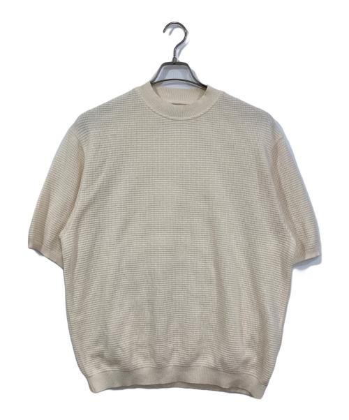 BARNEYS NEWYORK（バーニーズ・ニューヨーク）BARNEYS NEWYORK (バーニーズ・ニューヨーク) ワッフルニットTシャツ アイボリー サイズ:Lの古着・服飾アイテム