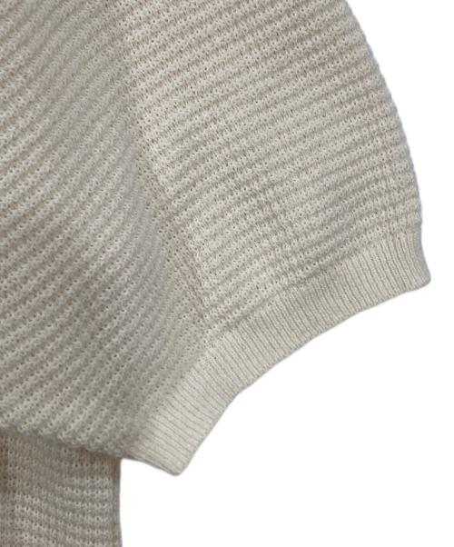 BARNEYS NEWYORK（バーニーズ・ニューヨーク）BARNEYS NEWYORK (バーニーズ・ニューヨーク) ワッフルニットTシャツ アイボリー サイズ:Lの古着・服飾アイテム