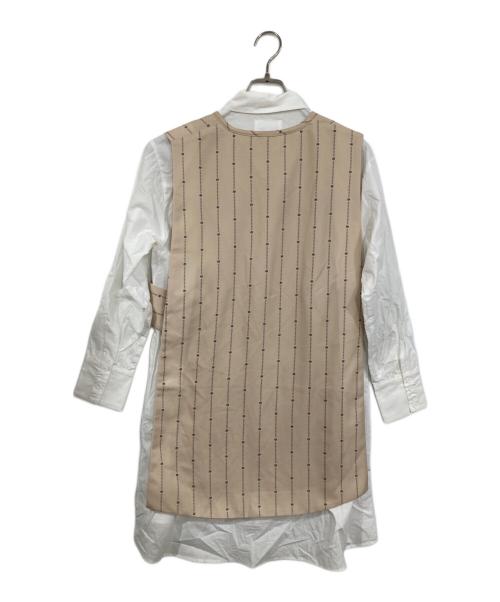 Ameri（アメリ）Ameri (アメリ) LOGO STRIPE VEST SET TUNIC SHIRT ベージュ サイズ:FREEの古着・服飾アイテム