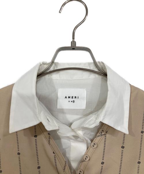 Ameri（アメリ）Ameri (アメリ) LOGO STRIPE VEST SET TUNIC SHIRT ベージュ サイズ:FREEの古着・服飾アイテム
