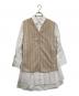 Ameri（アメリ）の古着「LOGO STRIPE VEST SET TUNIC SHIRT」｜ベージュ
