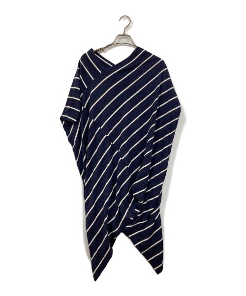 Vivienne Westwood ANGLOMANIA（ヴィヴィアンウエストウッドアングロマニア）Vivienne Westwood ANGLOMANIA (ヴィヴィアンウエストウッドアングロマニア) 変形デザイン半袖ワンピース ネイビー サイズ:SIZE 38の古着・服飾アイテム
