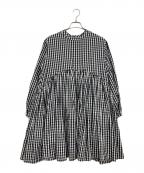 BEARDSLEYビアズリー）の古着「先染めギャザーチュニックブラウス」｜ホワイト