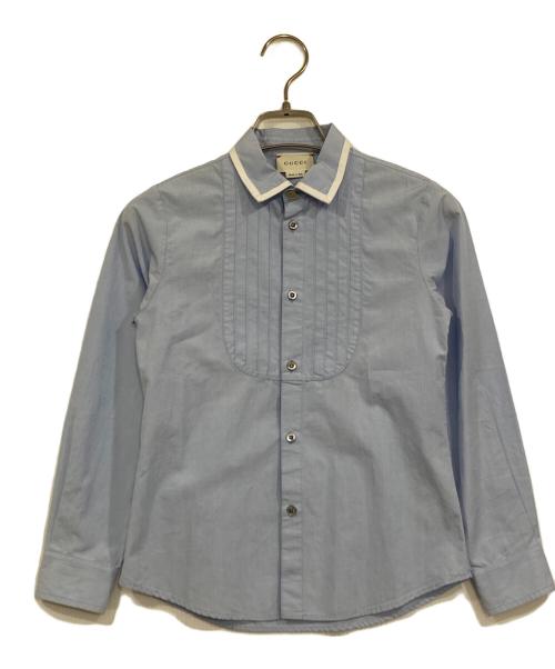 GUCCI（グッチ）GUCCI (グッチ) ブザムシャツ/長袖シャツ ブルー サイズ:8の古着・服飾アイテム