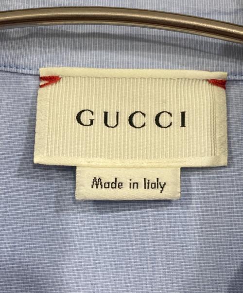 GUCCI（グッチ）GUCCI (グッチ) ブザムシャツ/長袖シャツ ブルー サイズ:8の古着・服飾アイテム
