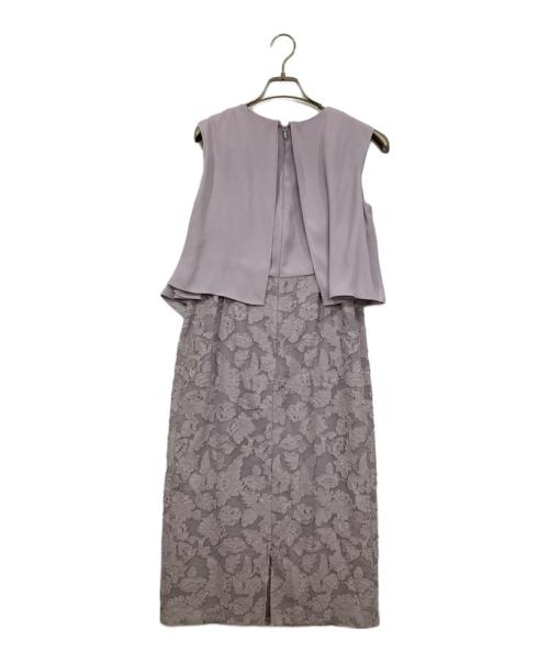 23区（ニジュウサンク）23区 (ニジュウサンク) フラワーカットジャガードワンピース パープル サイズ:38の古着・服飾アイテム