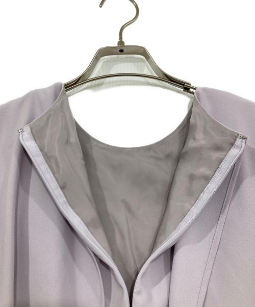 23区（ニジュウサンク）23区 (ニジュウサンク) フラワーカットジャガードワンピース パープル サイズ:38の古着・服飾アイテム