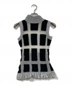 yoshiki hishinumaヨシキ・ヒシヌマ）の古着「シワ加工プリーツノースリーブブラウス」｜ブラック×グレー