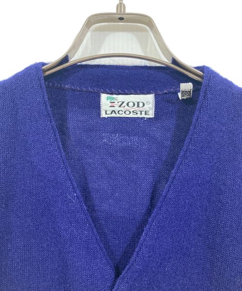IZOD LACOSTE（アイゾッド ラコステ）IZOD LACOSTE (アイゾッド ラコステ) 70'sアクリルカーディガン ブルー サイズ:Sの古着・服飾アイテム