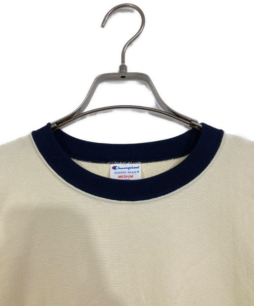 Champion REVERSE WEAVE（チャンピオン リバース ウィーブ）Champion REVERSE WEAVE (チャンピオン リバース ウィーブ) クルーネックスウェットシャツ アイボリー サイズ:Ⅿの古着・服飾アイテム