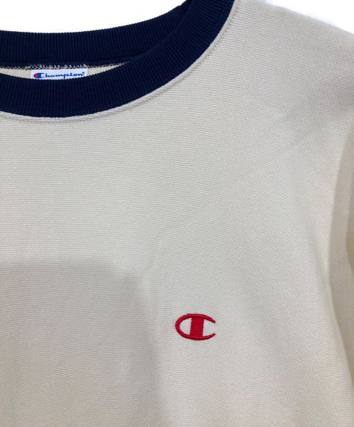 Champion REVERSE WEAVE（チャンピオン リバース ウィーブ）Champion REVERSE WEAVE (チャンピオン リバース ウィーブ) クルーネックスウェットシャツ アイボリー サイズ:Ⅿの古着・服飾アイテム