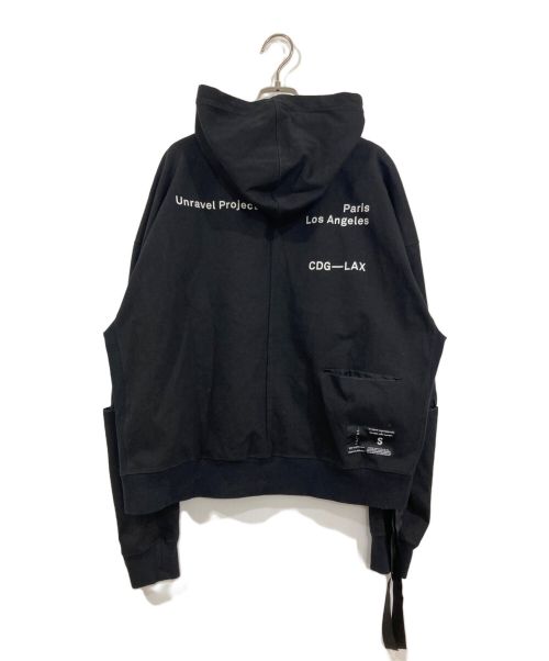UNRAVEL PROJECT（アンレーベル プロジェクト）Unravel Project (アンレーベル プロジェクト) ロゴパーカー ブラック サイズ:Sの古着・服飾アイテム