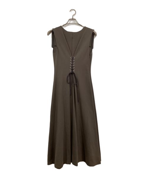 HER LIP TO（ハーリップトゥ）Her lip to (ハーリップトゥ) Front Lace-Up Midi Dress ブラウン サイズ:Sの古着・服飾アイテム