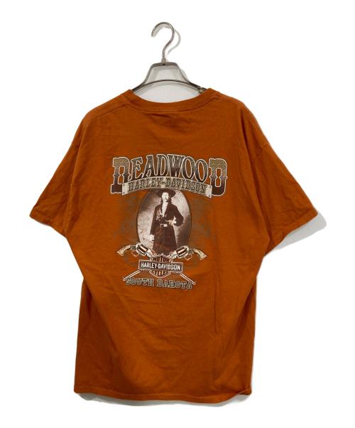 HARLEY-DAVIDSON（ハーレーダビッドソン）HARLEY-DAVIDSON (ハーレーダビッドソン) プリントTシャツ オレンジ サイズ:Lの古着・服飾アイテム
