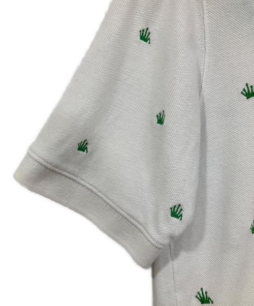 stussy（ステューシー）stussy (ステューシー) 王冠刺繍ポロシャツ ホワイト サイズ:Ⅿの古着・服飾アイテム