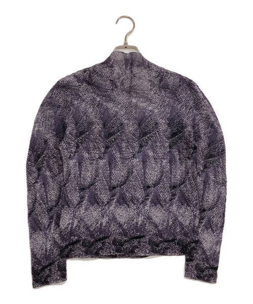 me ISSEY MIYAKE（ミーイッセイ ミヤケ）me ISSEY MIYAKE (ミーイッセイ ミヤケ) プリーツカーディガン パープル サイズ:実寸サイズ参照の古着・服飾アイテム