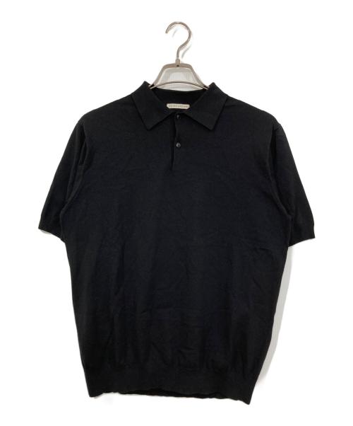 UNITED ARROWS（ユナイテッドアローズ）UNITED ARROWS (ユナイテッドアローズ) コットン ポリエステル ショートスリーブ ニット ポロシャツ ―COZY― ウォッシャブル ・抗菌防臭 ブラック サイズ:Mの古着・服飾アイテム
