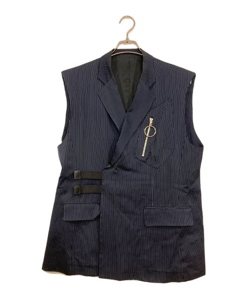 YUKI HASHIMOTO（ユウキハシモト）YUKI HASHIMOTO (ユウキハシモト) ストライプベスト ネイビー サイズ:48の古着・服飾アイテム