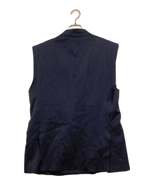 YUKI HASHIMOTO（ユウキハシモト）YUKI HASHIMOTO (ユウキハシモト) ストライプベスト ネイビー サイズ:48の古着・服飾アイテム