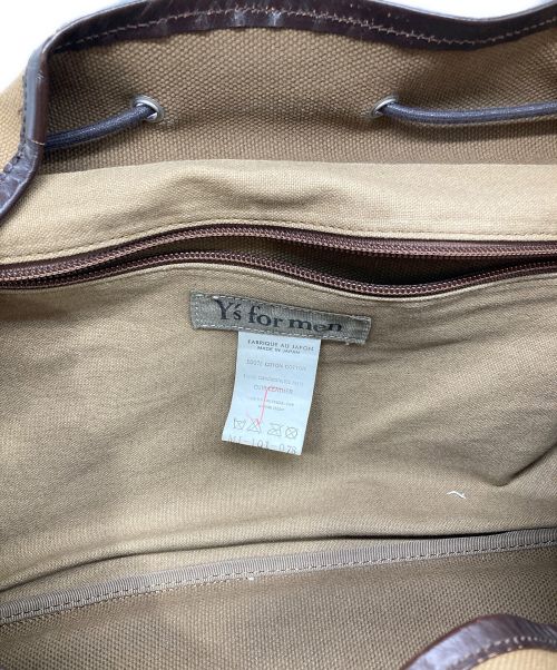 Y's for men（ワイズフォーメン）Y's for men (ワイズフォーメン) キャンバスショルダーバッグ ブラウンの古着・服飾アイテム
