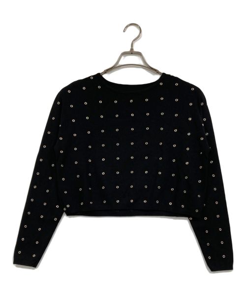 Diagram GRACE CONTINENTAL（ダイアグラム グレースコンチネンタル）Diagram GRACE CONTINENTAL (ダイアグラム グレースコンチネンタル) ドットニットトップ ブラック サイズ:36の古着・服飾アイテム