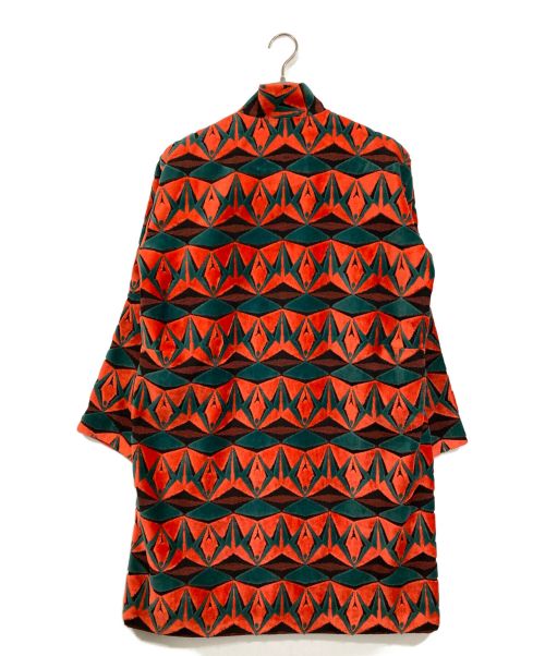 me ISSEY MIYAKE（ミーイッセイ ミヤケ）me ISSEY MIYAKE (ミーイッセイ ミヤケ) パイル総柄コート オレンジ サイズ:実寸サイズ参照の古着・服飾アイテム