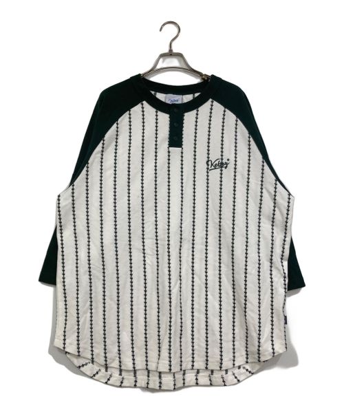 KEBOZ（ケボズ）KEBOZ (ケボズ) ヘンリーネックカットソー ホワイト サイズ:Lの古着・服飾アイテム