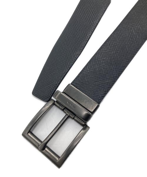 PRADA（プラダ）PRADA (プラダ) リバーシブルベルト ブラック×ネイビー サイズ:85/34の古着・服飾アイテム