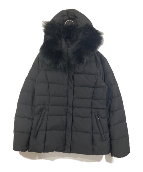 INDIVI（インディヴィ）INDIVI (インディヴィ) フーデットファーショートダウンコート ブラック サイズ:36の古着・服飾アイテム