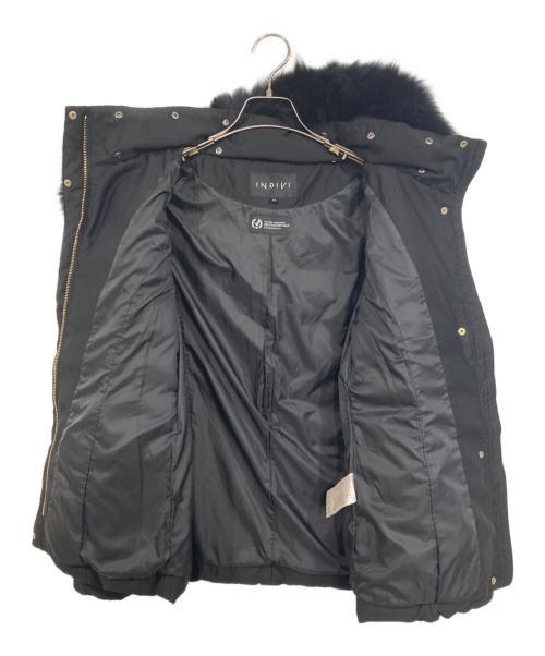 INDIVI（インディヴィ）INDIVI (インディヴィ) フーデットファーショートダウンコート ブラック サイズ:36の古着・服飾アイテム