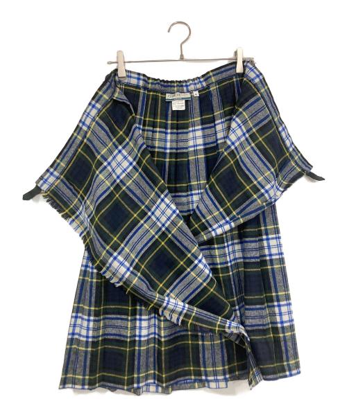 O'NEIL OF DUBLIN（オニールオブダブリン）O'NEIL OF DUBLIN (オニールオブダブリン) regular easy kilt ウールプリーツ巻きスカート グリーン サイズ:40の古着・服飾アイテム