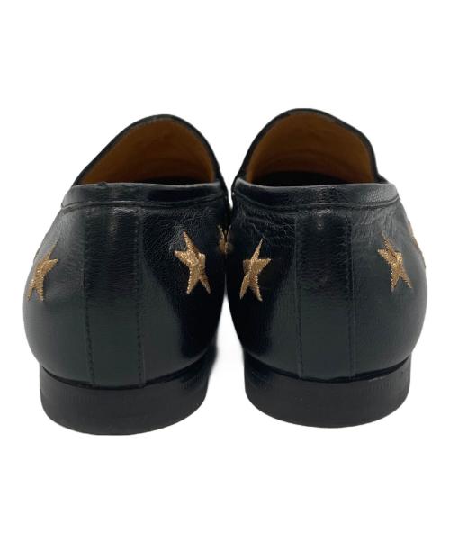 GUCCI（グッチ）GUCCI (グッチ) ビー刺繍ホースビットローファー ブラック サイズ:37の古着・服飾アイテム