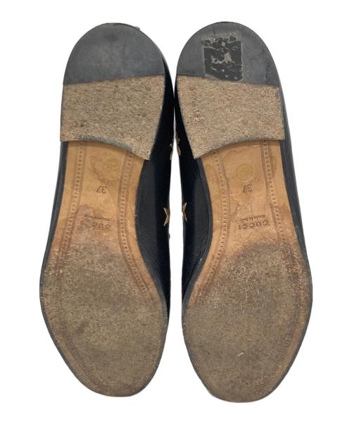 GUCCI（グッチ）GUCCI (グッチ) ビー刺繍ホースビットローファー ブラック サイズ:37の古着・服飾アイテム