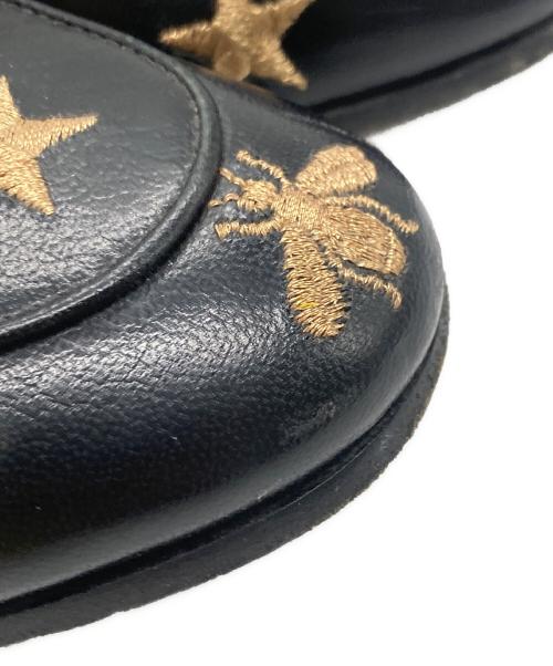 GUCCI（グッチ）GUCCI (グッチ) ビー刺繍ホースビットローファー ブラック サイズ:37の古着・服飾アイテム