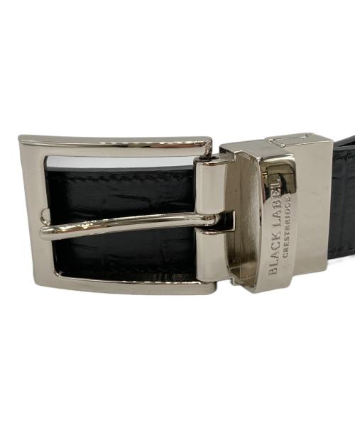 BLACK LABEL CRESTBRIDGE（ブラックレーベル クレストブリッジ）BLACK LABEL CRESTBRIDGE (ブラックレーベル クレストブリッジ) リバーシブル型押しレザーベルト ブラックの古着・服飾アイテム