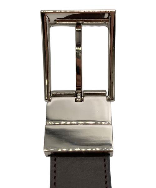 BLACK LABEL CRESTBRIDGE（ブラックレーベル クレストブリッジ）BLACK LABEL CRESTBRIDGE (ブラックレーベル クレストブリッジ) リバーシブル型押しレザーベルト ブラックの古着・服飾アイテム