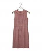 CHANELシャネル）の古着「04SSノースリーブツイードワンピース」｜ピンク