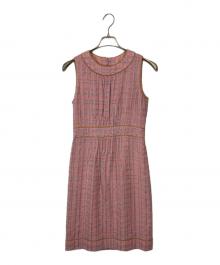 CHANEL（シャネル）の古着「04SSノースリーブツイードワンピース」｜ピンク