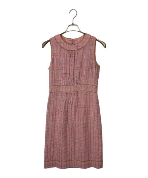 CHANEL（シャネル）CHANEL (シャネル) 04SSノースリーブツイードワンピース ピンク サイズ:36の古着・服飾アイテム