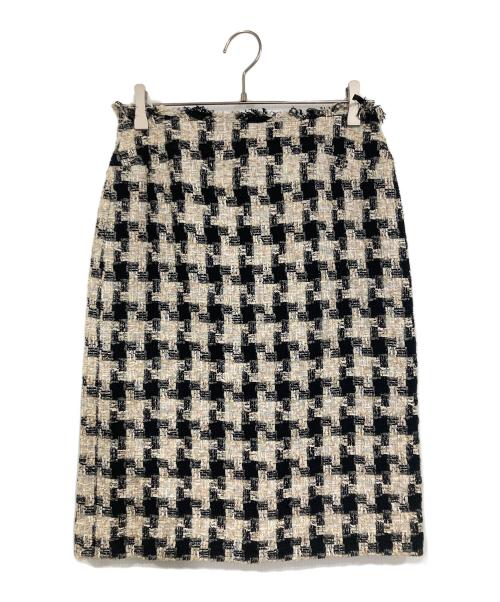 CHANEL（シャネル）CHANEL (シャネル) 04AWツイードスカート ホワイト×ブラック サイズ:36の古着・服飾アイテム