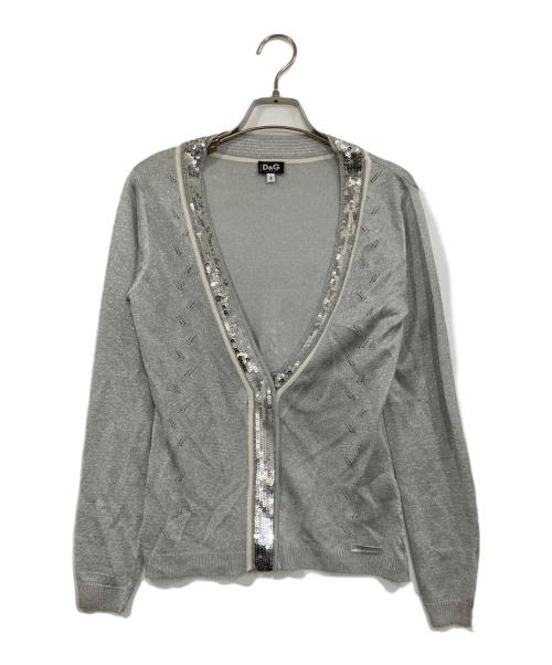 D&G DOLCE & GABBANA（ディーアンドジー ドルチェ＆ガッバーナ）D&G DOLCE & GABBANA (ディーアンドジー ドルチェ＆ガッバーナ) スパンコールラメカーディガン シルバー サイズ:Sの古着・服飾アイテム