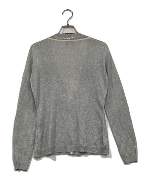 D&G DOLCE & GABBANA（ディーアンドジー ドルチェ＆ガッバーナ）D&G DOLCE & GABBANA (ディーアンドジー ドルチェ＆ガッバーナ) スパンコールラメカーディガン シルバー サイズ:Sの古着・服飾アイテム