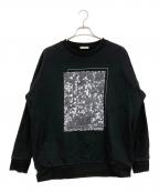 CLANE HOMMEクラネ オム）の古着「フラワープリントスウェット」｜ブラック