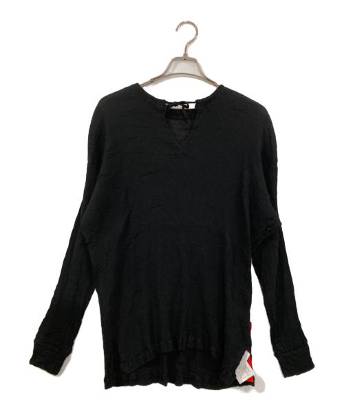 HaaT（ハート）Haat (ハート イッセイ ミヤケ) KYO CHIJIMIカットソー ブラック サイズ:4の古着・服飾アイテム