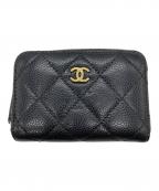 CHANELシャネル）の古着「マトラッセジップコインケース」｜ブラック